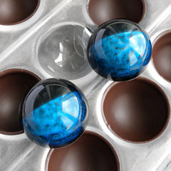 blue airbrush chocolate candy