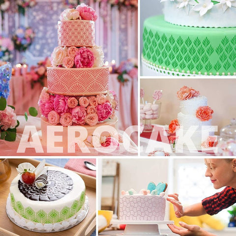 Lot de Pochoirs Aérographe pour Gâteaux et Pâtisseries – AEROCAKE®