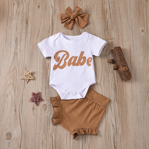 Hey Babe, Short Sleeve Bodysuit Set – Jazzy Bands