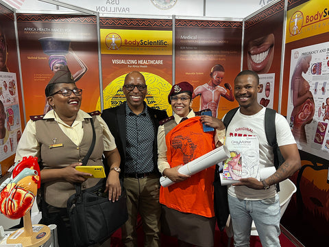 Marcelo with visitors at Africa Health 2022 Stand