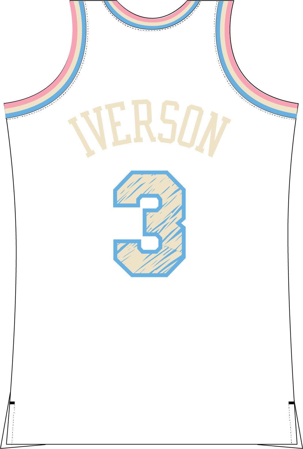 Allen Iverson 2002 Philadelphia 76ers Sidewalk Sketch | White Swingman Jersey