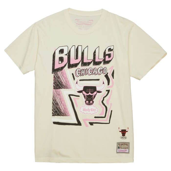 Chicago Bulls Hardwood Classics Sidewalk Sketch | Off-White T-shirt