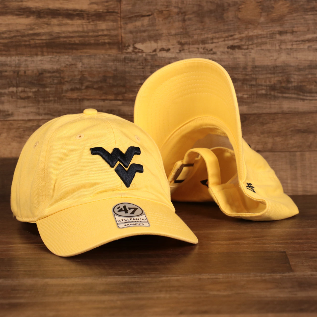 47 BRAND | DAD HAT | WEST VIRGINIA MOUNTAINEERS | CLEAN UP 47 STRAP BACK ADJUSTABLE WOMEN | MAIZE YELLOW