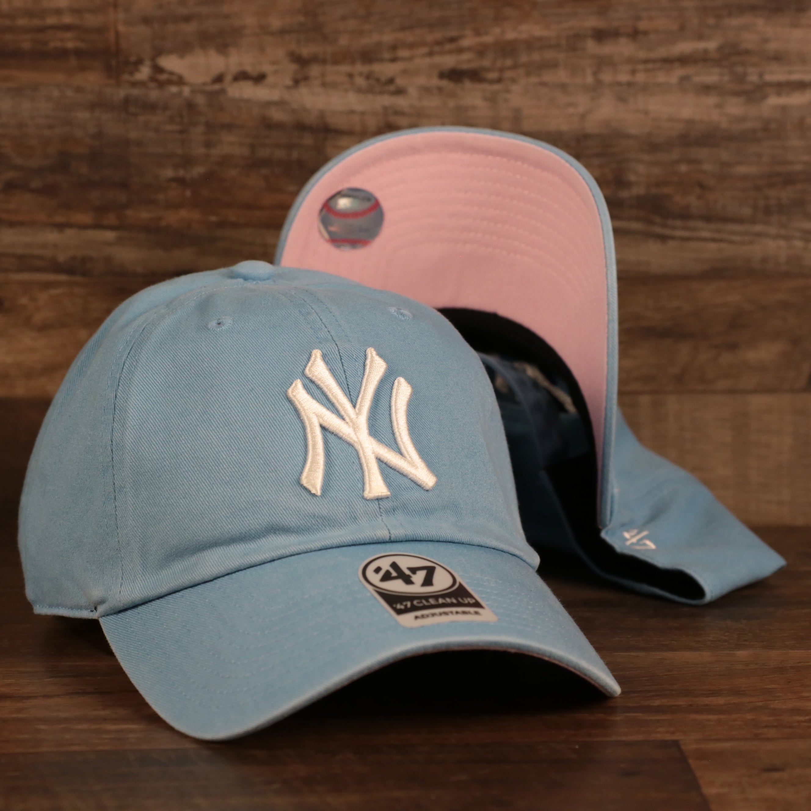 new york yankees blue and pink hat