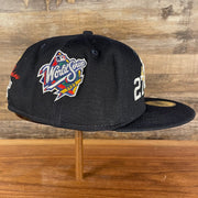 wearers right side New York Yankees Cooperstown "Championship Rings" All Over Side Patch Gray Bottom 59FIFTY Fitted Cap