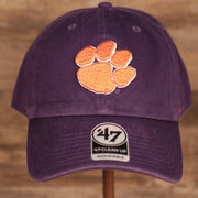 front of the Clemson Tigers Purple Adjustable Dad Hat