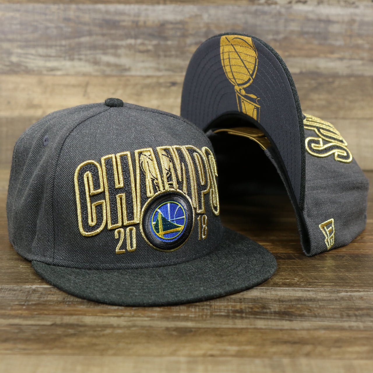 The Golden State Warriors NBA Finals 2018 Champs Snapback Cap | Gray Snap Cap