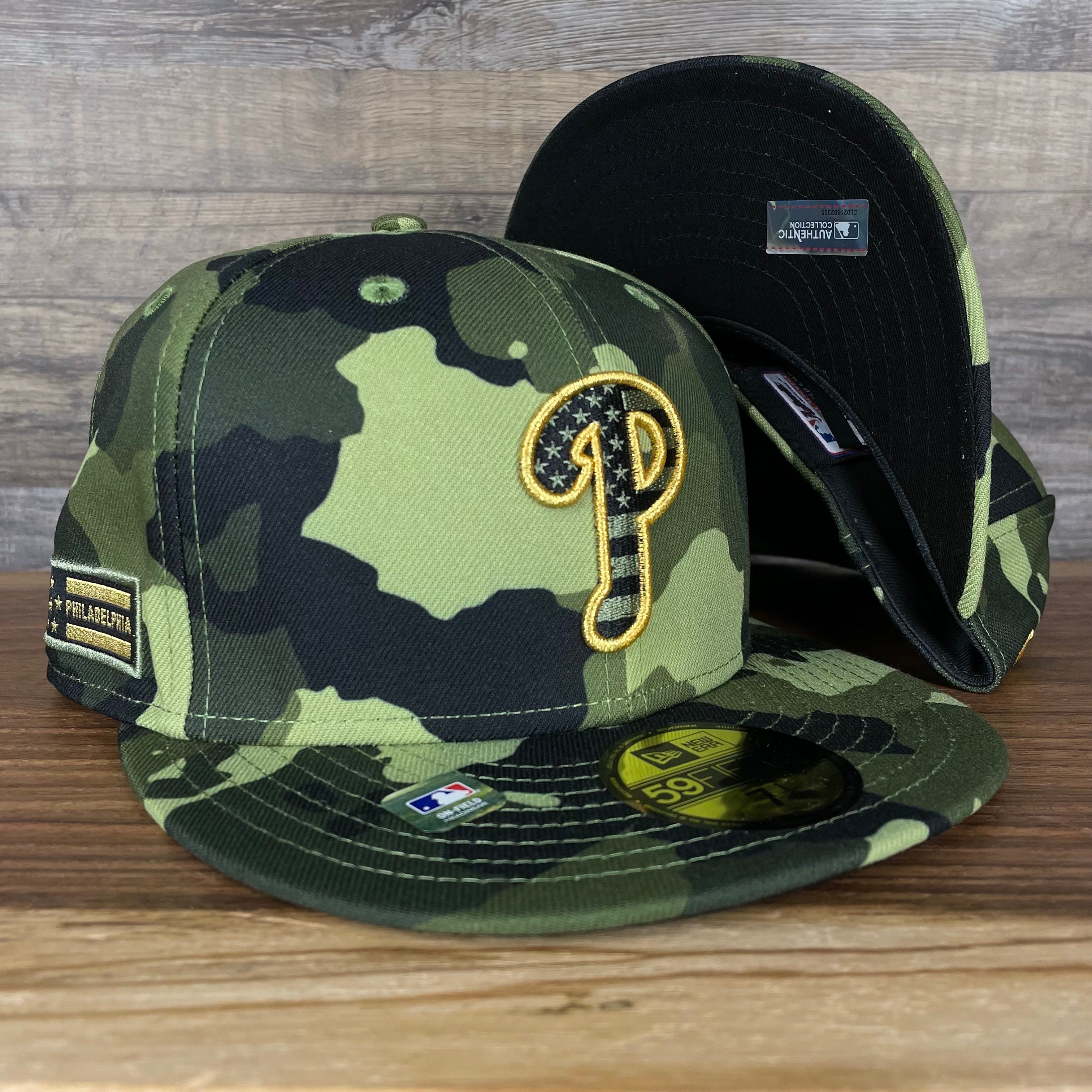 New Era Philadelphia Phillies Women's Green 2022 MLB Armed Forces