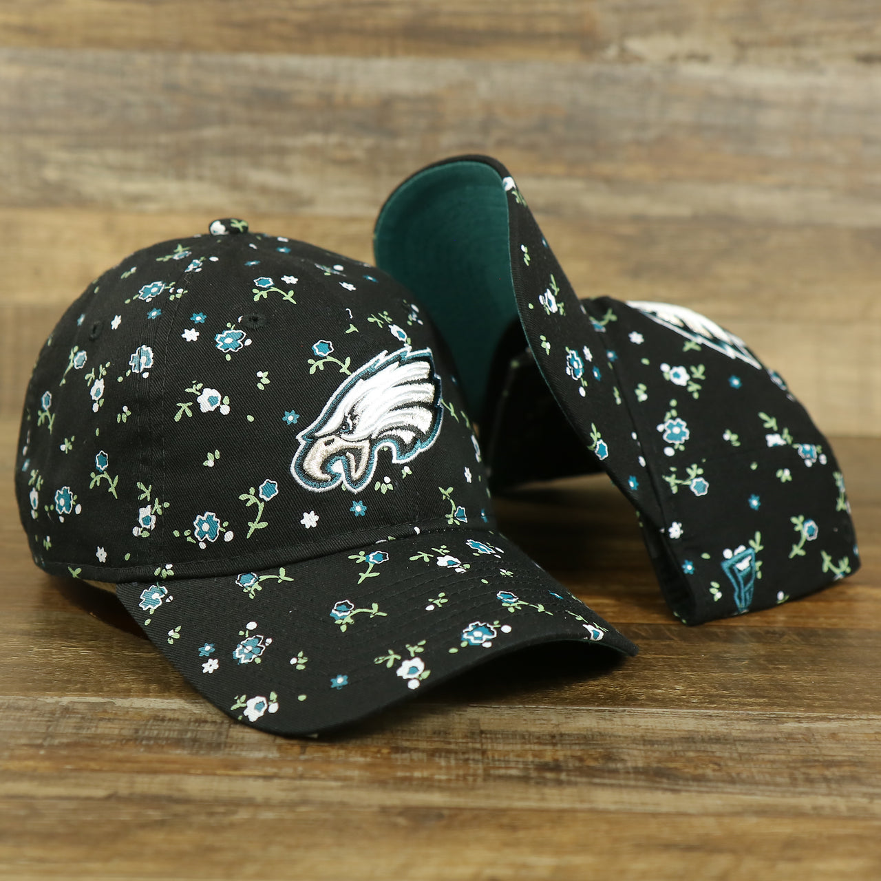 Philadelphia Eagles Ladies Floral Bloom Micro Flower Pattern 9Twenty Dad Hat | Womens Floral Eagles Hat