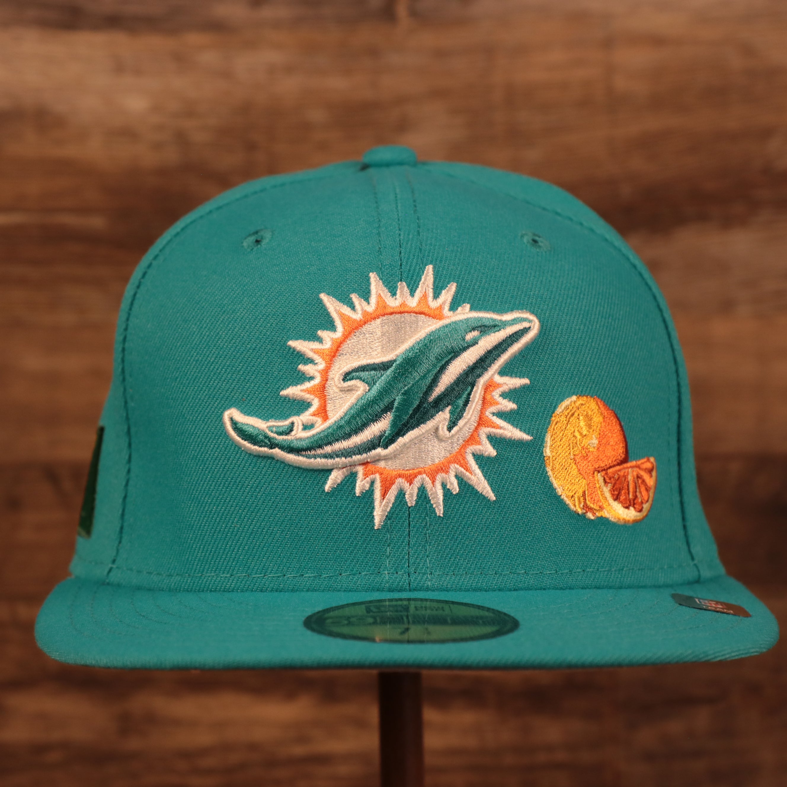 New Era Miami Dolphins Aqua Omaha Throwback Low Profile 59FIFTY Fitted Hat