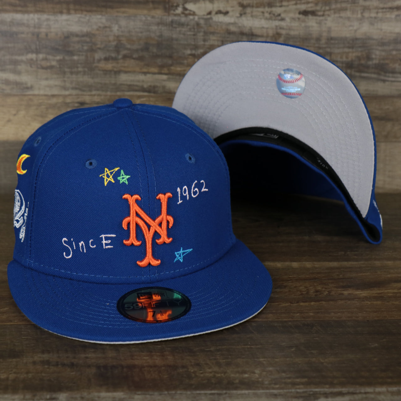 The New York Mets “Scribble” Side Patch Gray Bottom 59Fifty Fitted Cap