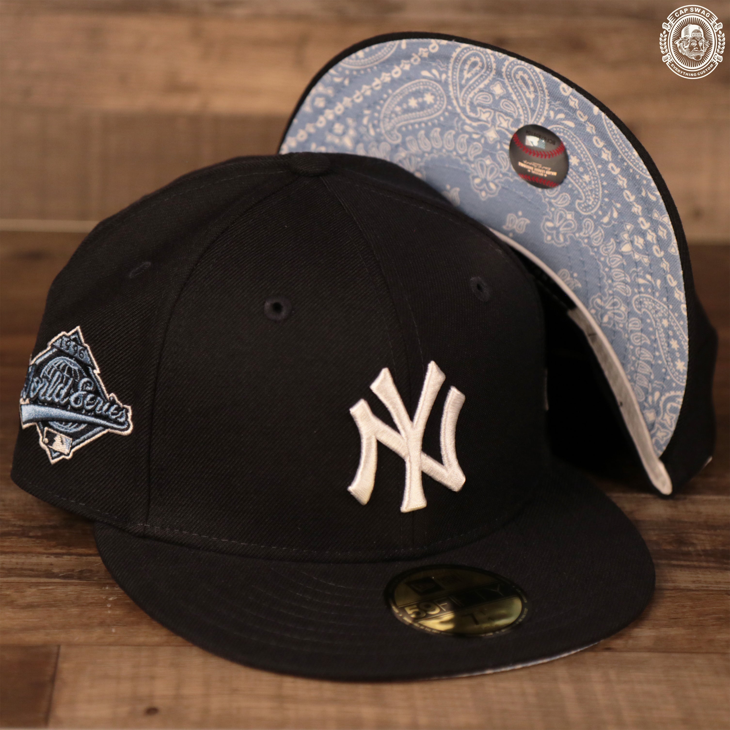 university blue yankees hat