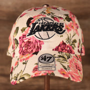 front of the Los Angeles Lakers White Floral Adjustable Dad Hat