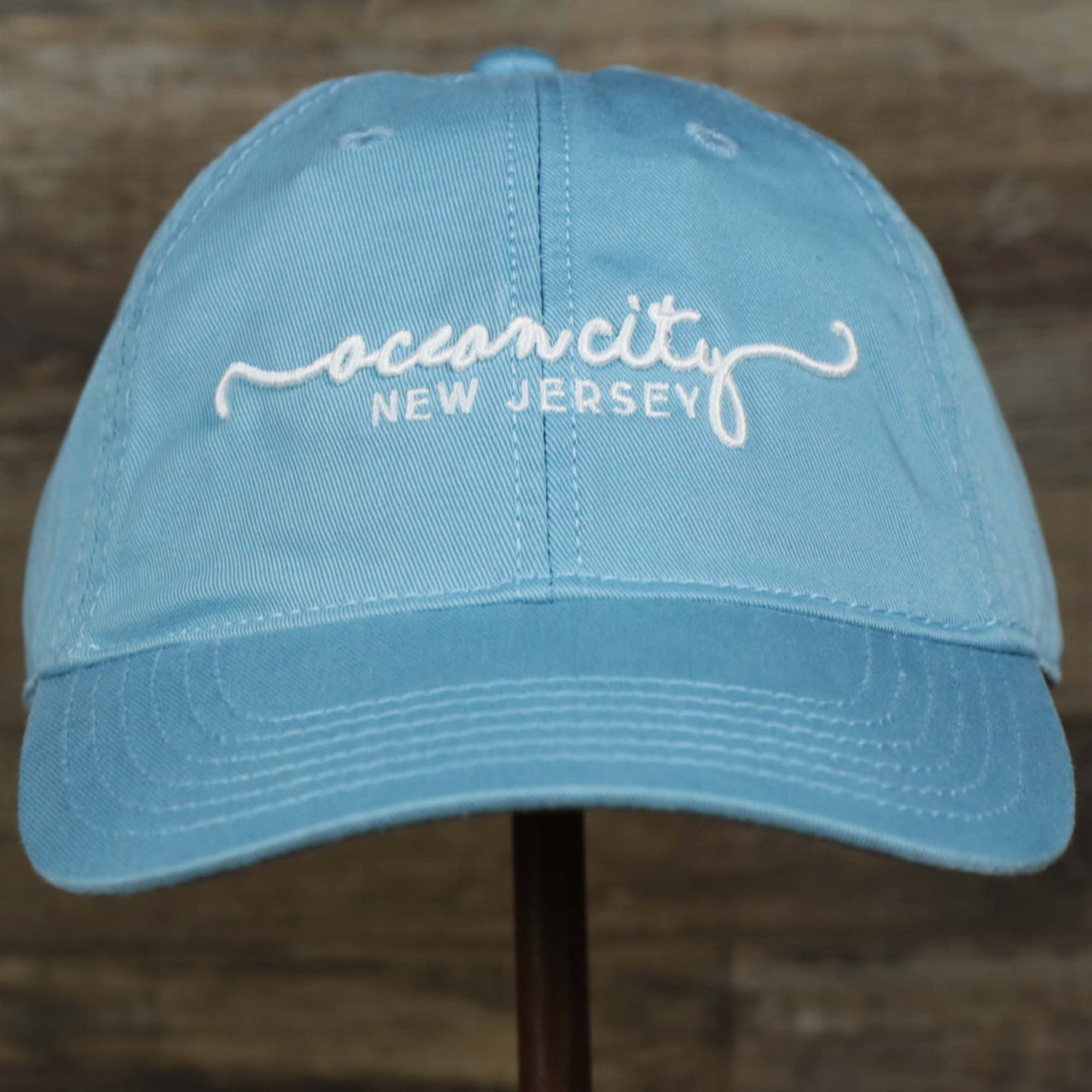 Ocean City New Jersey Script Dad Hat | League Legacy Light Blue