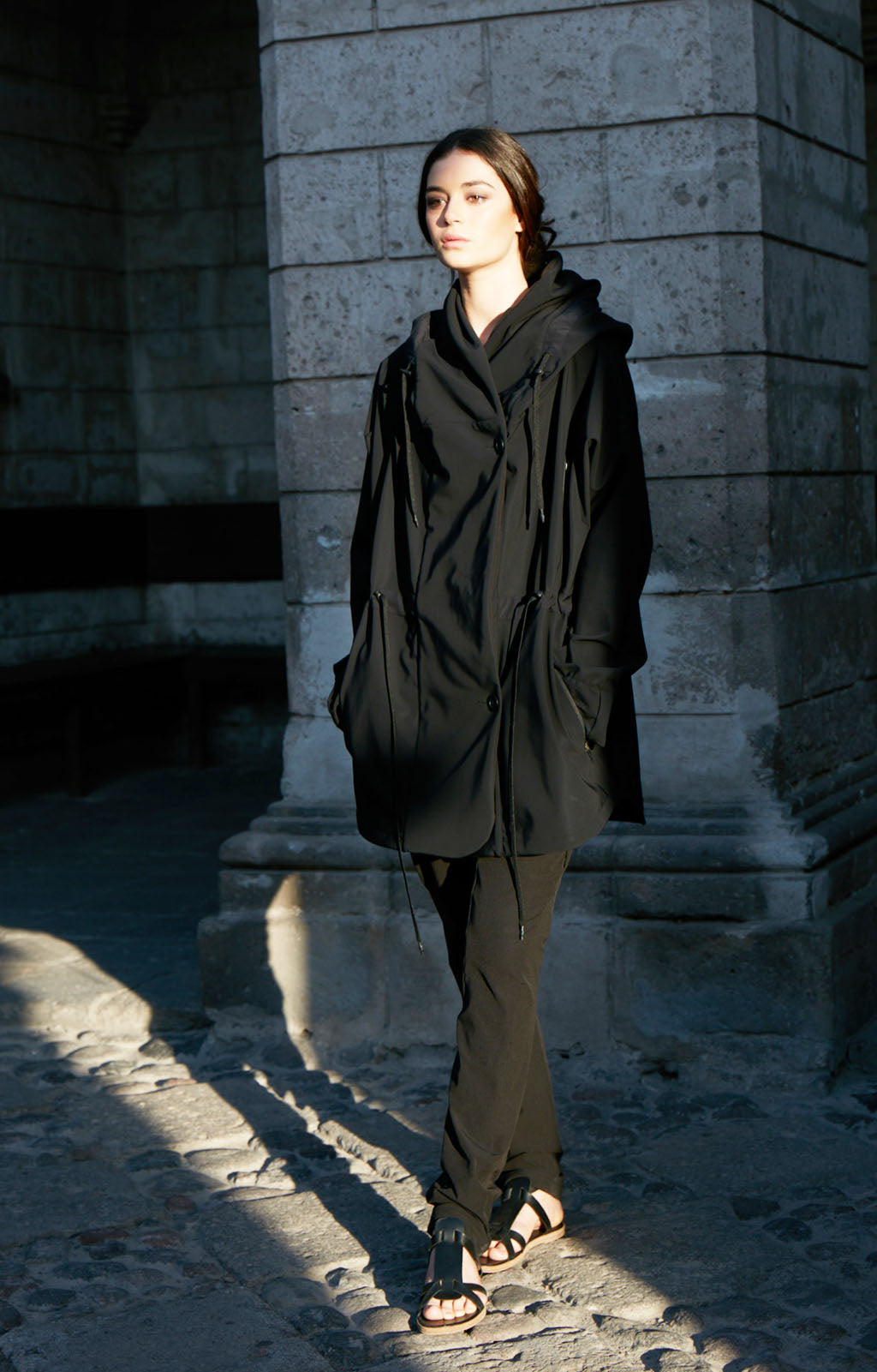 Euphoric - Cozy Hooded Cocoon Jacket in Black - Paskho