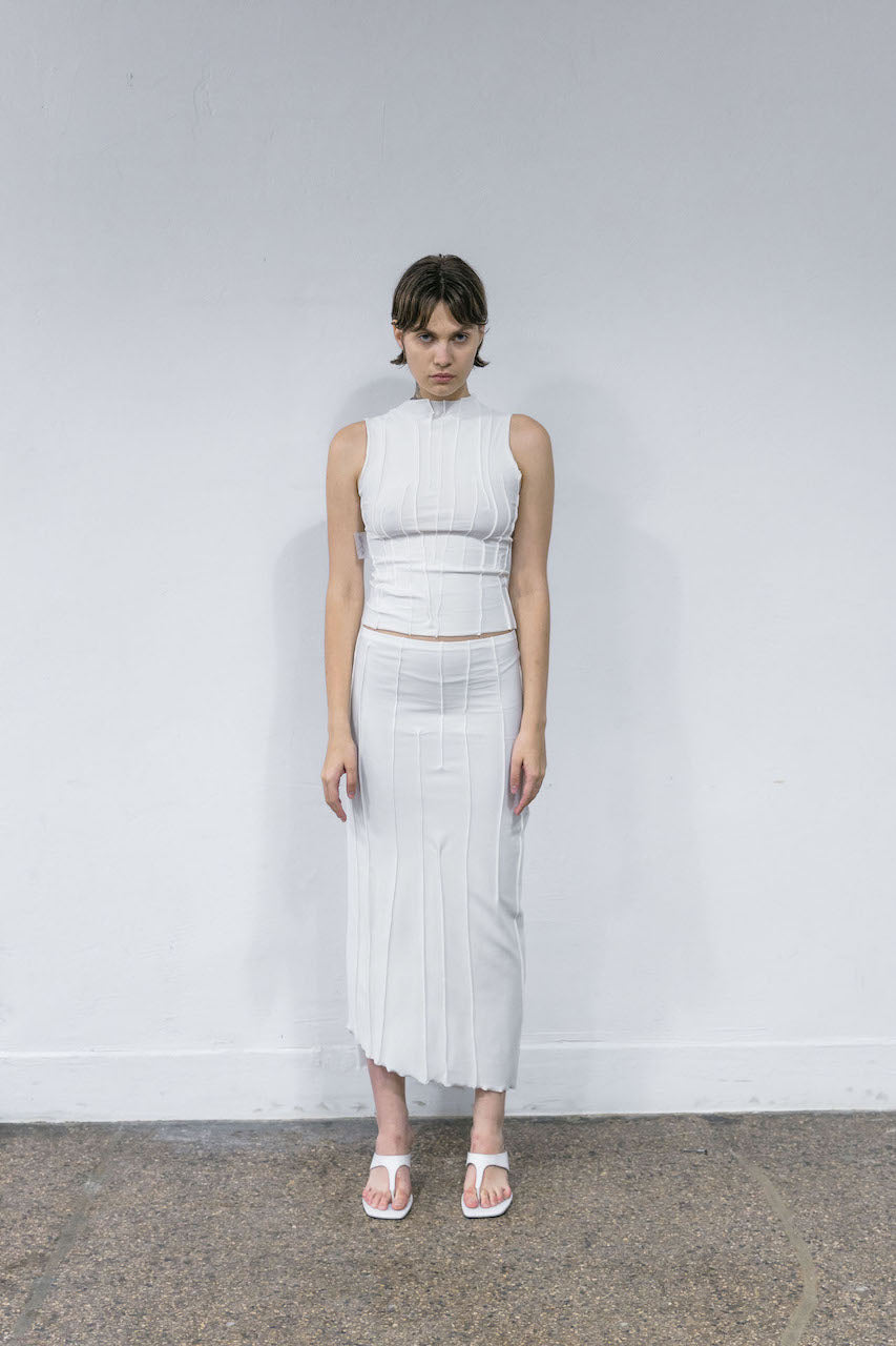 Billede af OFF WHITE ASYMMETRIC FULL SUTURE LONG SKIRT - XS/S