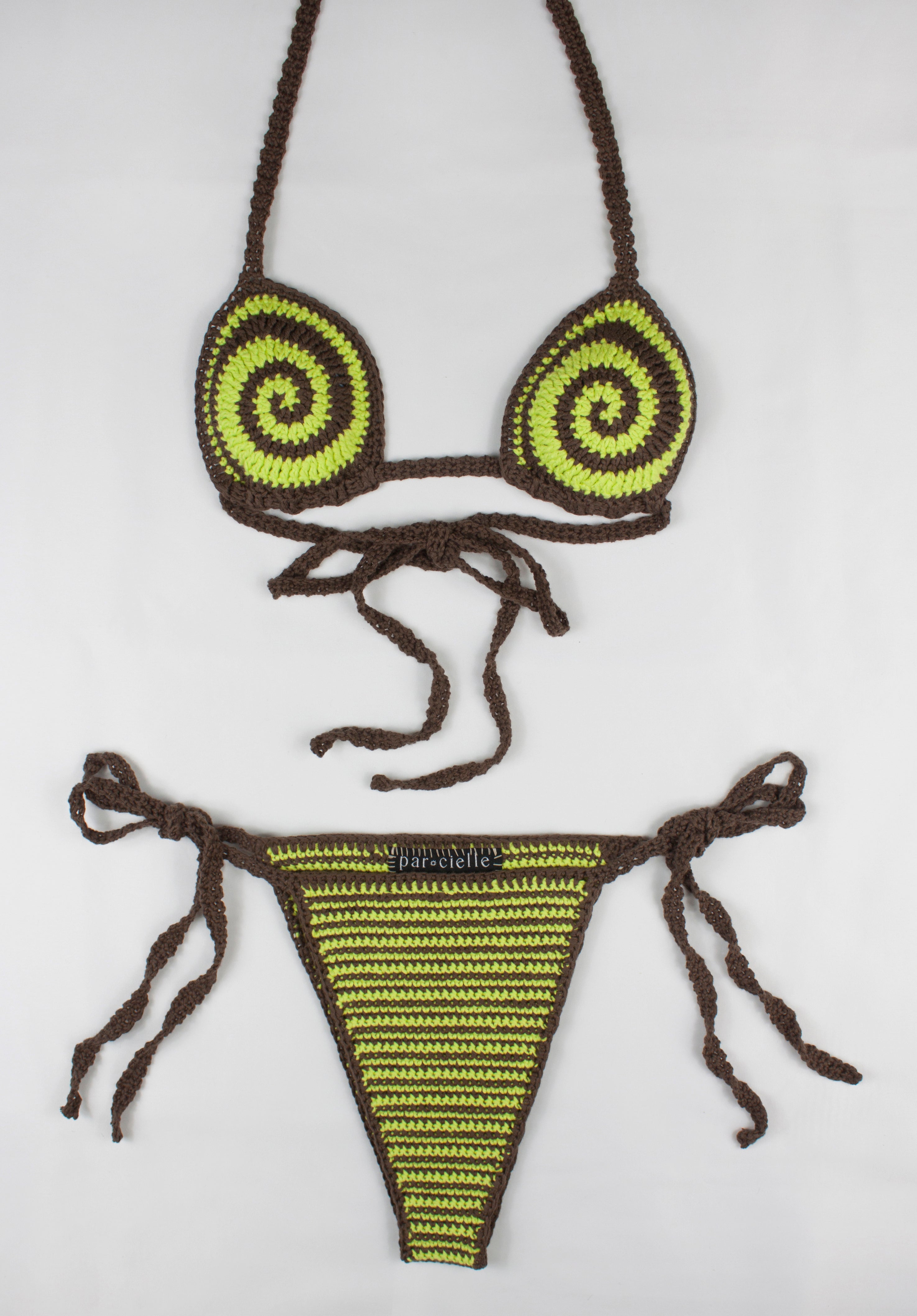 Se SWIRLY BIKINI LIME - S/M hos Studio Stars