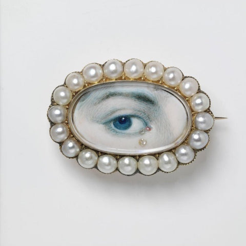 Enamel trompe eye brooch