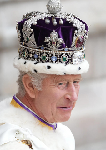 Image of King Charles III wearing the crown Jewels - Juraster