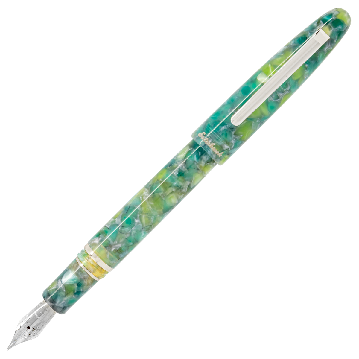 Esterbrook Estie Sea Glass Fountain Pen Oversize / Chrome / Broad