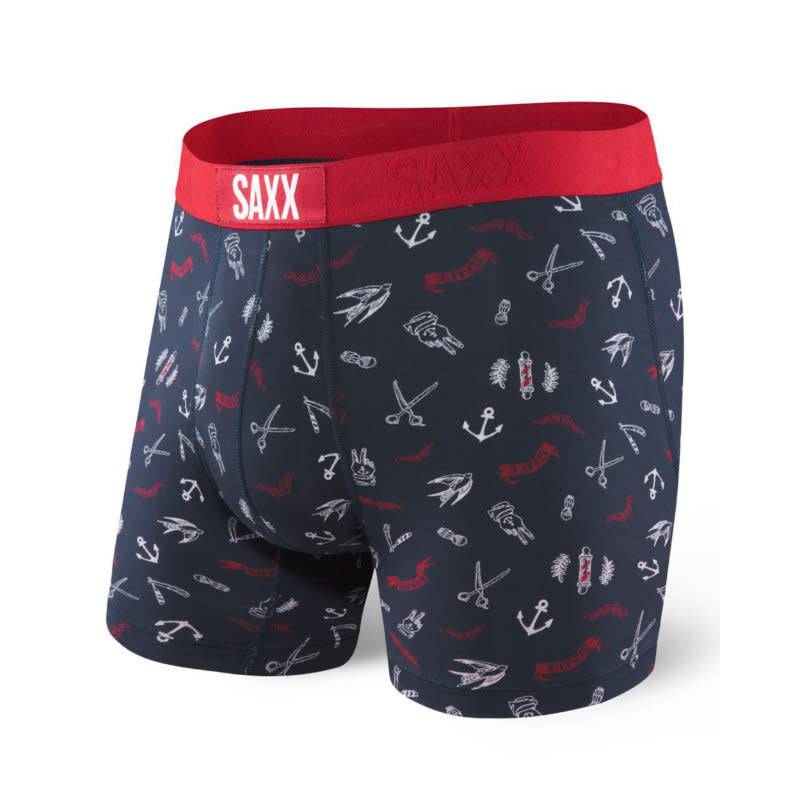 Saxx Men's Vibe Boxer Brief- Balls To The Wall-Black - Andy Thornal Company
