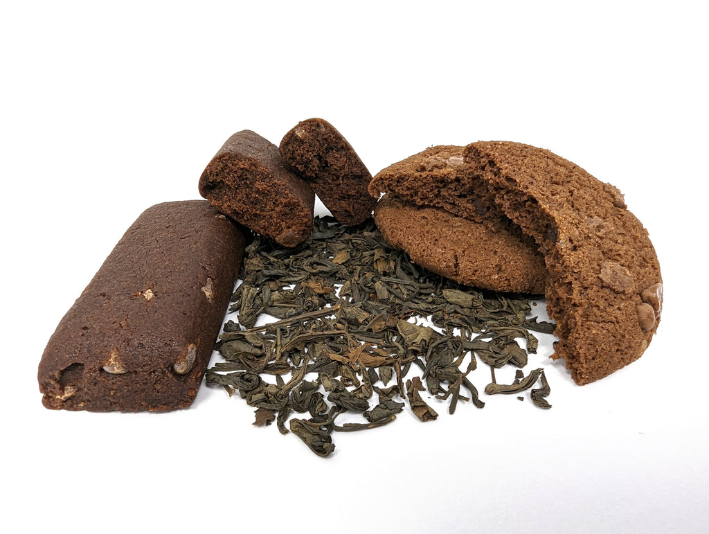 Red Oolong with Cocoa Chewy Bar & Double Choco Crunchy Cookies