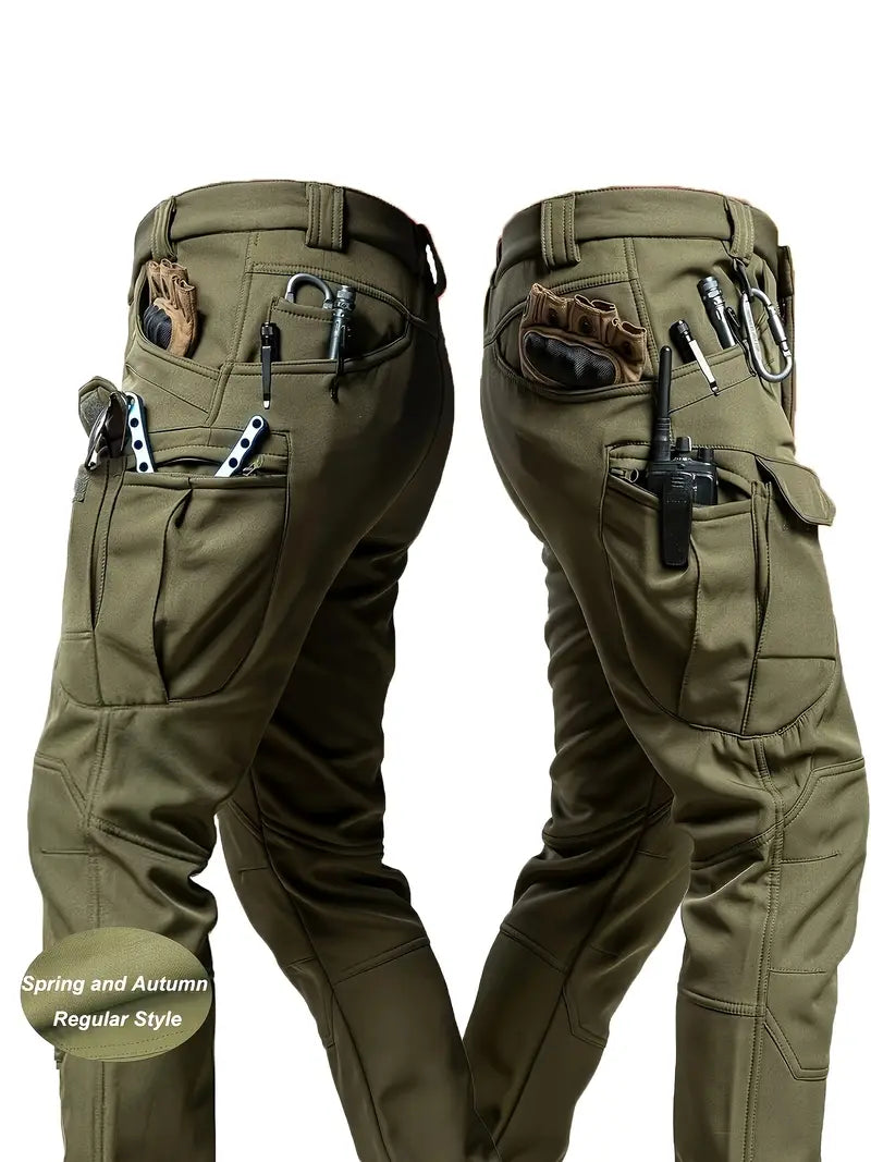 mens   cargo pants stretch fabric with multiple pockets regular fit machine washable elastic waistband for comfortable daily wear durable outdoor hiking casual workwear casual cargo pants Product details 3