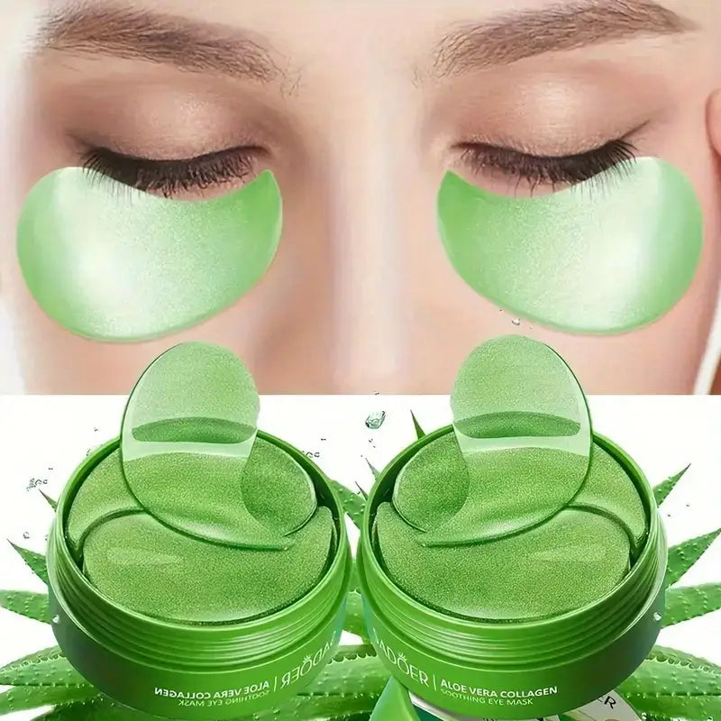 sadoer aloe vera collagen eye mask - 120 bucăți de tampoane cu pentru cercuri întunecate, umflături și fine - îngrijirea pielii compactă și hidratantă cu ingrediente naturale pentru toate tipurile de piele, aloe vera Detaliile articolului 1