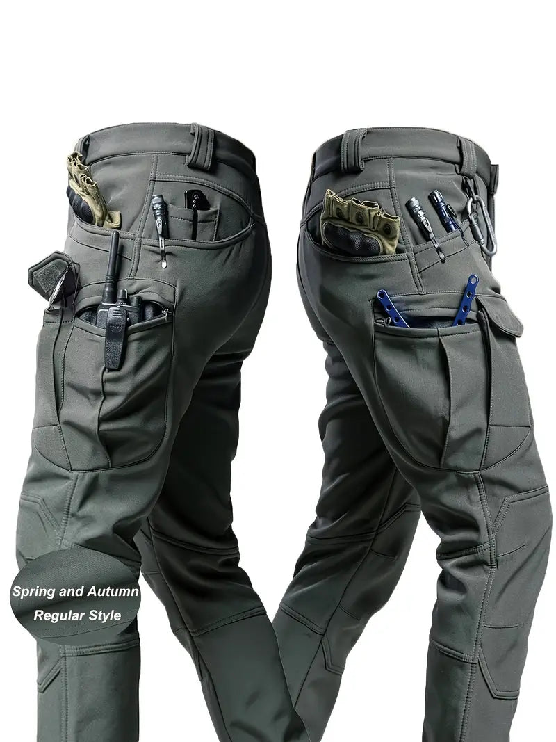 mens cargo pants stretch fabric with multiple pockets regular fit machine washable elastic waistband for comfortable daily wear durable outdoor hiking casual workwear casual cargo pants Product details 6