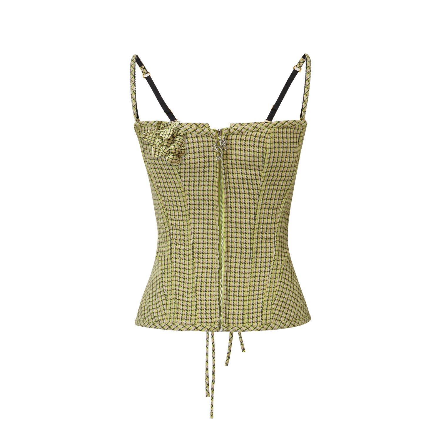 Yellow-green Check corset