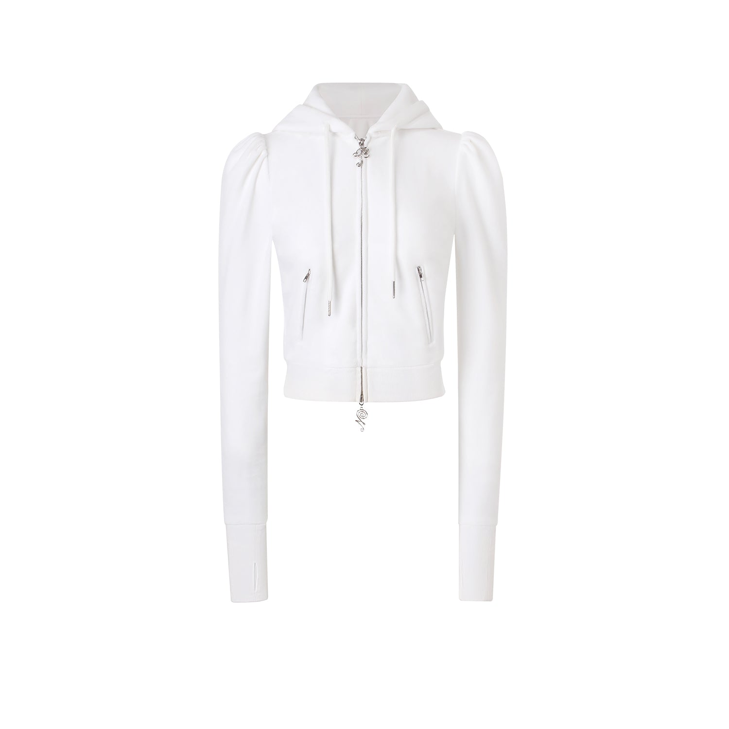 White puff sleeve jacket