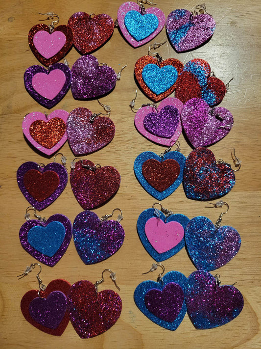 Glitter Foam Heart Earrings- Tiny – lovelylisacrafts