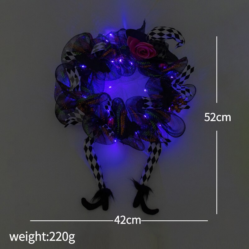 Halloween Wreath With or Without LED Lights  Door