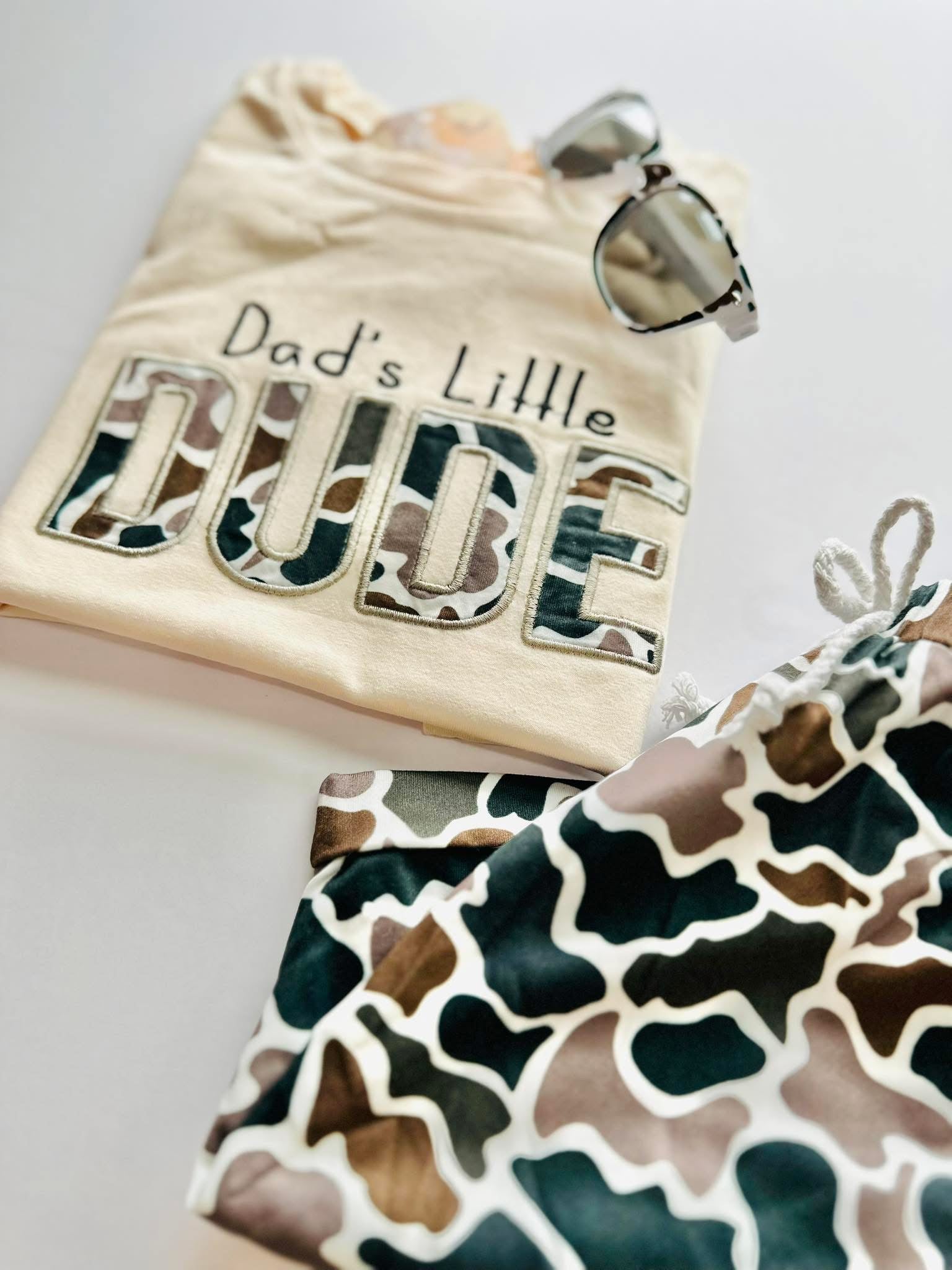 Camo Dad’s Little Dude Embroidered Set