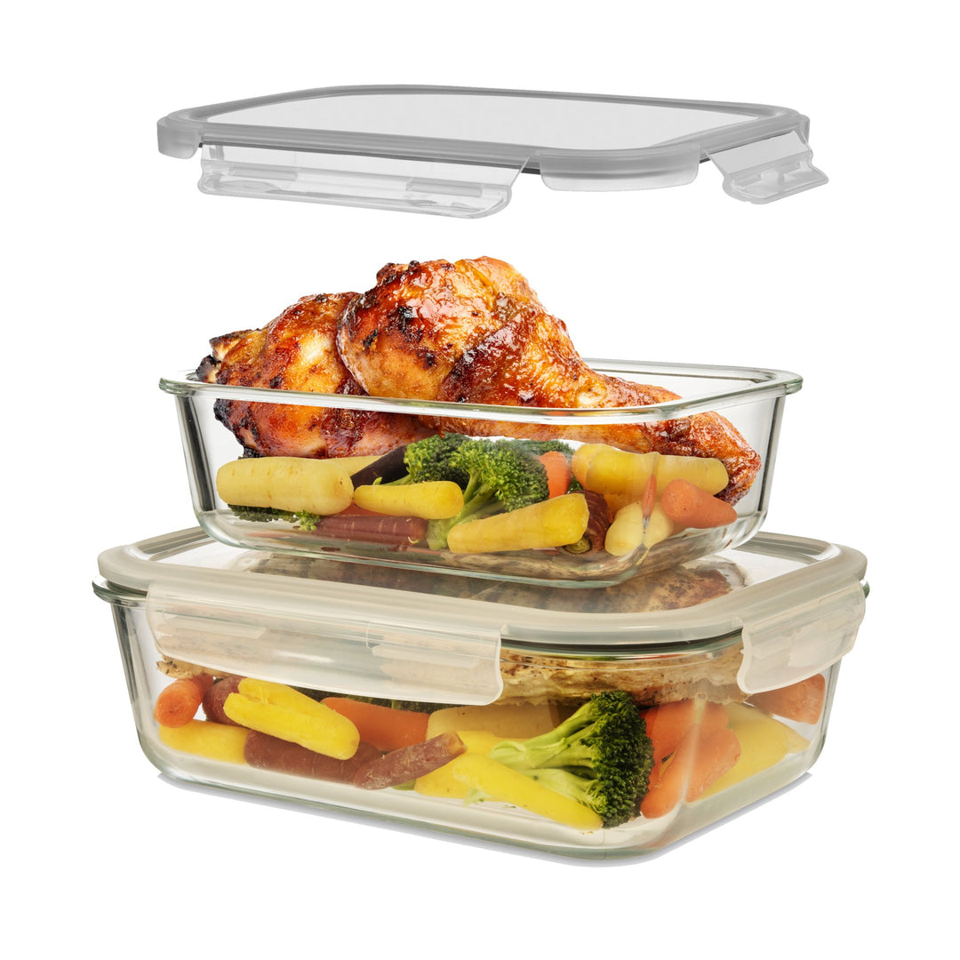 LARGE Glass Containers for Food Storage with Lids Container Baking Dish Set  Glas 313028832899
