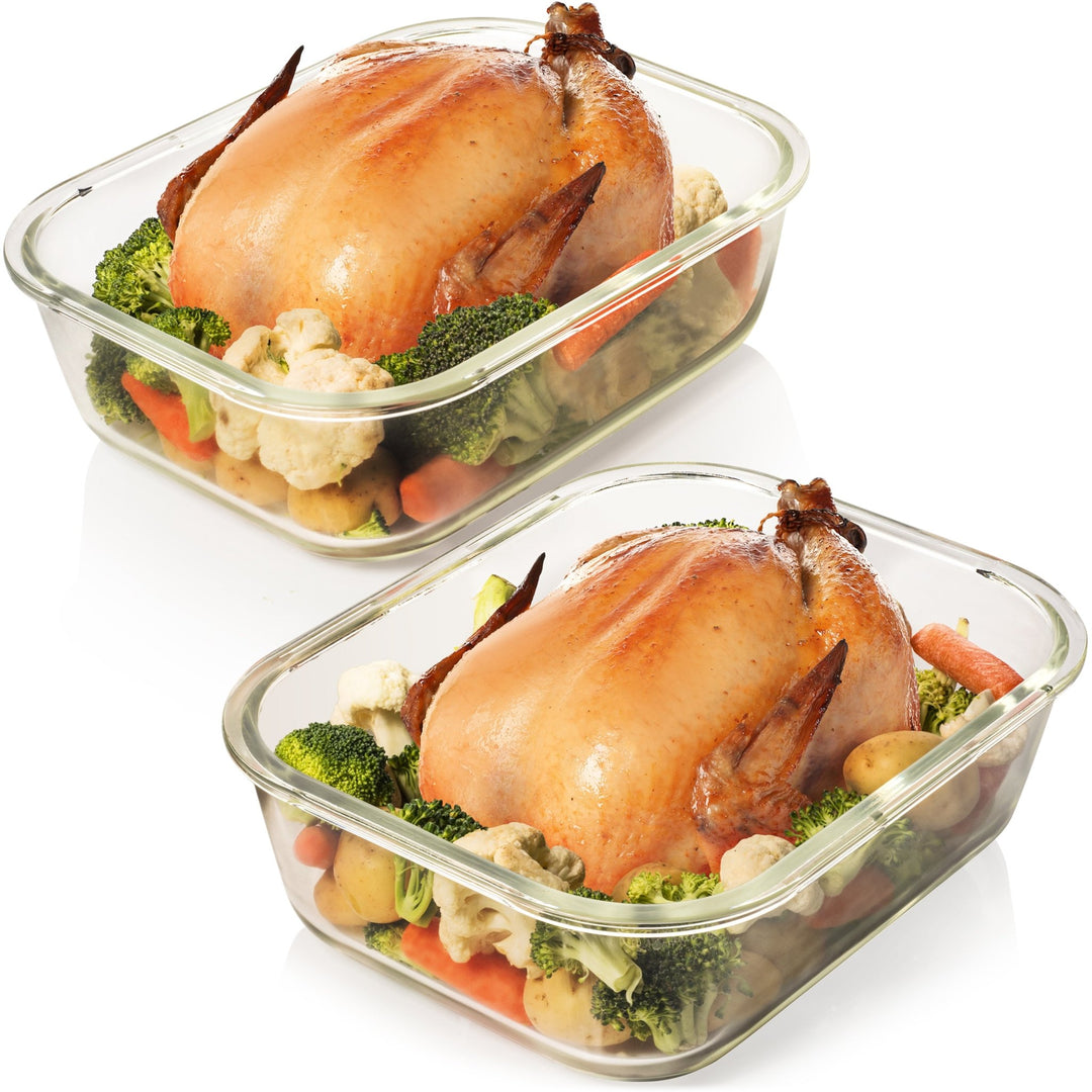 1500ML and 2700ML - Set of 2 Glass Food Storage Container