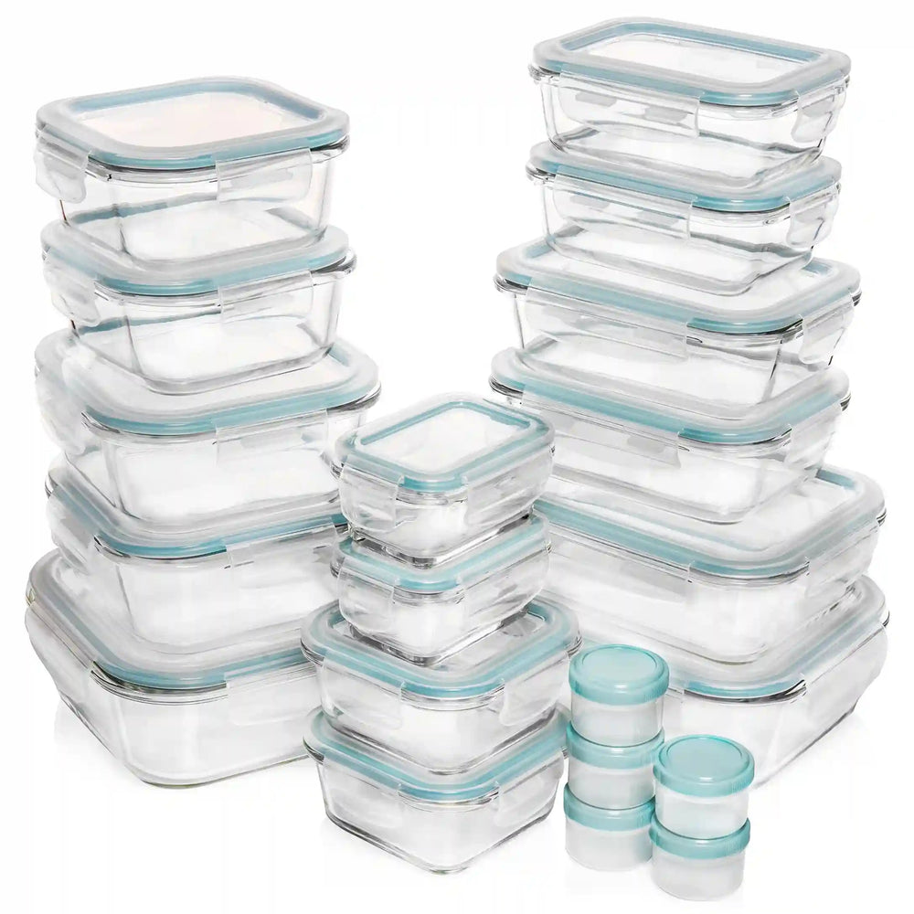  EatNeat 4 pc Round Glass Food Storage Containers With