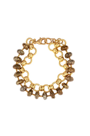 Gold and Lab d'or double strand bracelet - Suze's Jewelry Vault