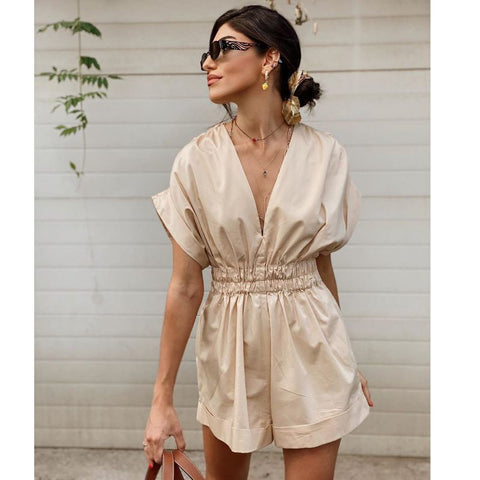 Women Casual Streetwear V Neck Rompers