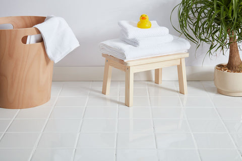 white ceramic flooring