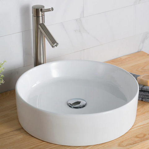 SIDNEY™ GS0499 ROUND VESSEL SINK CERAMIC IN WHITE