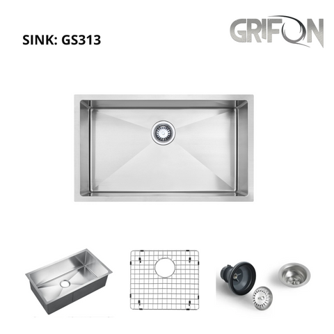 Single bowl Undermount Standard Kitchen sink with accessories