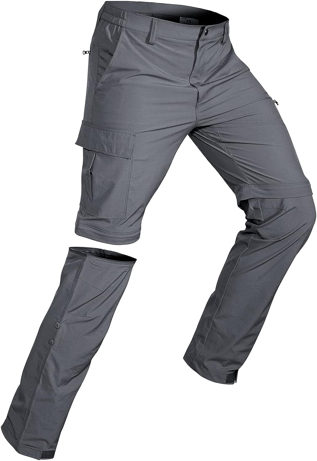 Mier Women's Convertible Hiking Pants Lightweight Stretch Cargo Pants, Graphite Grey / 2