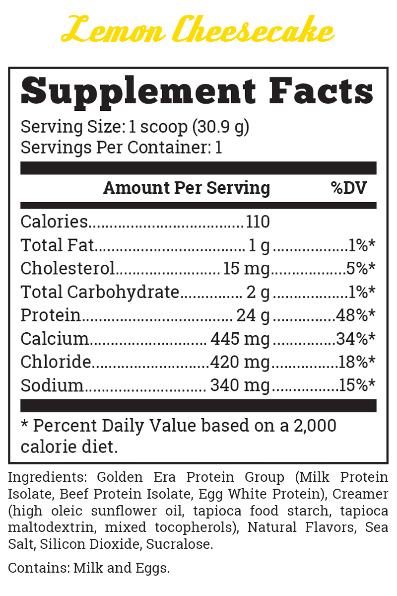 Vintage Brawn Lemon Cheesecake Supplement Facts