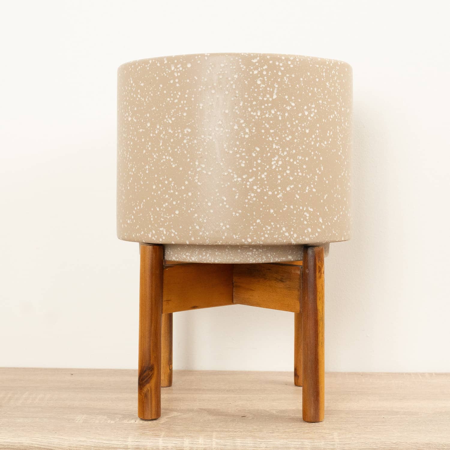 Valetta Pot with Stand | Speckled Caramel 21cm