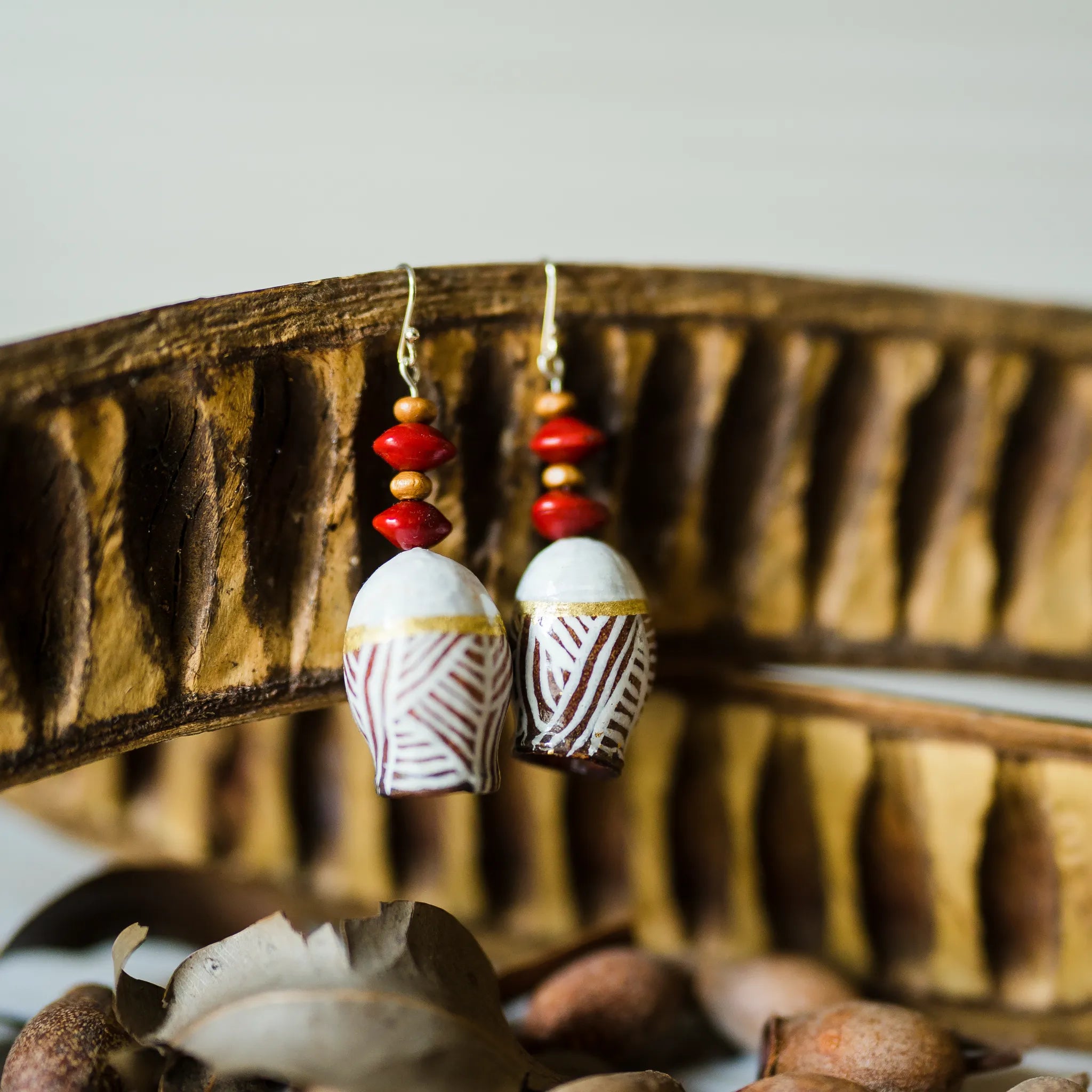 Gumnut Earrings: White Gum by Kreative Karina