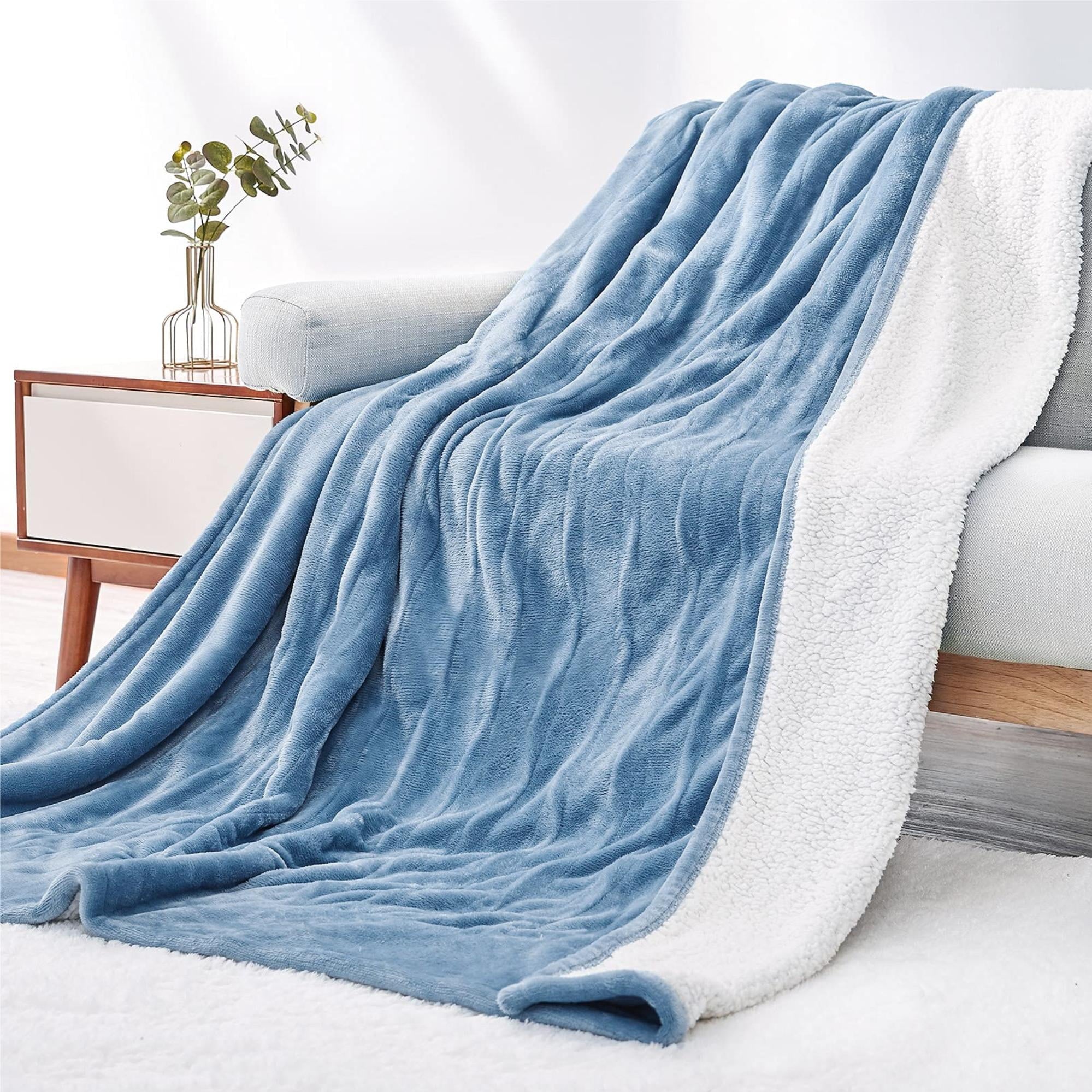 MARNUR Heated Blanket Twin Size 62"x 84" with 10H Auto-off, 4 Heat Settings, Machine Washable - Blue