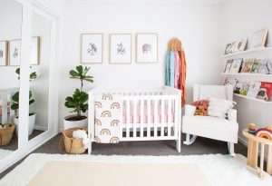 rainbow kantha cot quilt nursery inspiration