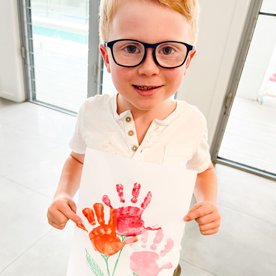 finger painting flowers