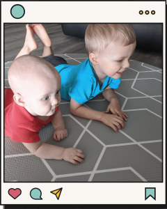 tummy time fun with siblings